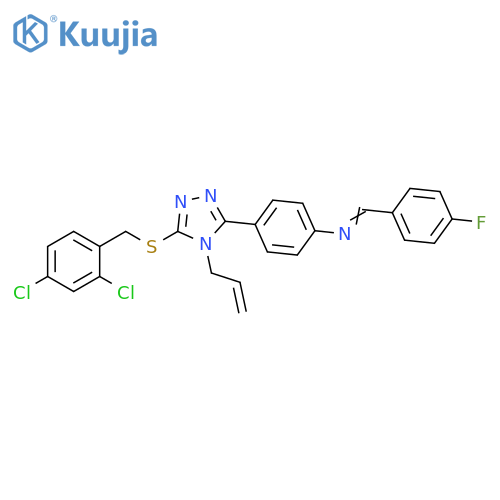 Benzenamine,4-[5-[[(2,4-dichlorophenyl)methyl]thio]-4-(2-propenyl)-4H-1,2,4-triazol-3-yl]-N-[(4-fluorophenyl)methylene]- structure