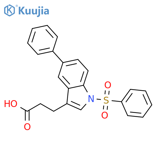1H-Indole-3-propanoic acid, 5-phenyl-1-(phenylsulfonyl)- structure
