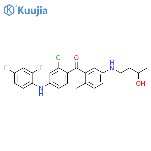 Methanone, [2-chloro-4-[(2,4-difluorophenyl)amino]phenyl][5-[(3-hydroxybutyl)amino]-2-methylphenyl]- structure