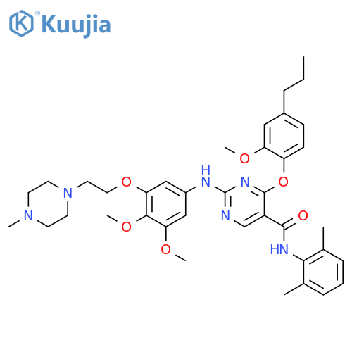 5-Pyrimidinecarboxamide,2-[[3,4-dimethoxy-5-[2-(4-methyl-1-piperazinyl)ethoxy]phenyl]amino]-N-(2,6-dimethylphenyl)-4-(2-methoxy-4-propylphenoxy)- structure