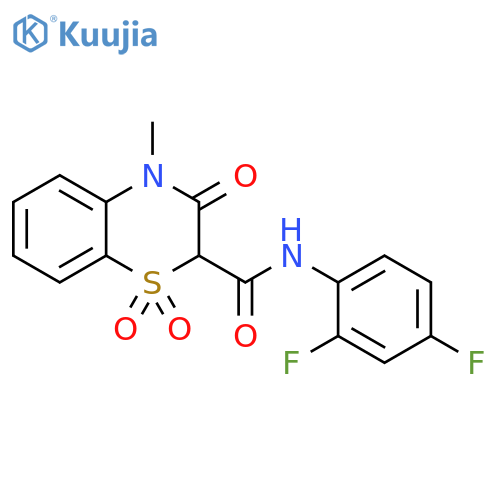 N-(2,4-Difluorophenyl)-4-methyl-3-oxo-3,4-dihydro-2H-benzo[b][1,4]thiazine-2-carboxamide 1,1-dioxide structure