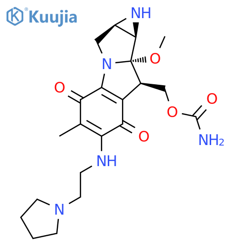 Azirino[2',3':3,4]pyrrolo[1,2-a]indole-4,7-dione,8-[[(aminocarbonyl)oxy]methyl]-1,1a,2,8,8a,8b-hexahydro-8a-methoxy-5-methyl-6-[[2-(1-pyrrolidinyl)ethyl]amino]-,[1aS-(1aa,8b,8aa,8ba)]- (9CI) structure
