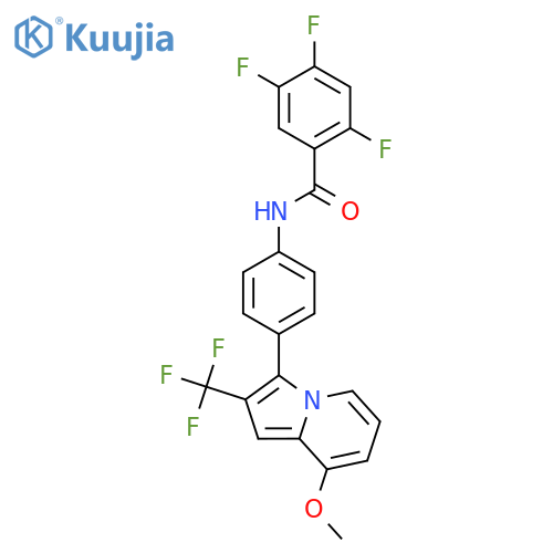 Benzamide,2,4,5-trifluoro-N-[4-[8-methoxy-2-(trifluoromethyl)-3-indolizinyl]phenyl]- structure