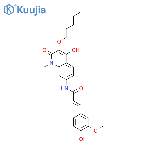 2-Propenamide,N-[3-(hexyloxy)-1,2-dihydro-4-hydroxy-1-methyl-2-oxo-7-quinolinyl]-3-(4-hydroxy-3-methoxyphenyl)- structure