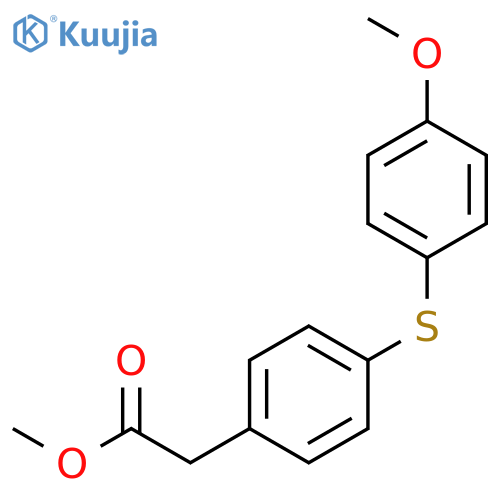 Benzeneacetic acid, 4-[(4-methoxyphenyl)thio]-, methyl ester structure
