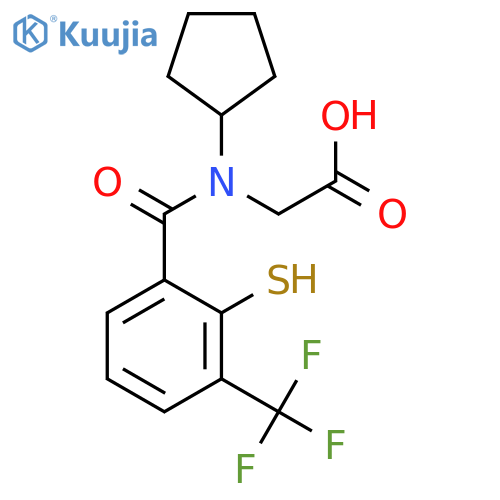 Glycine, N-cyclopentyl-N-[2-mercapto-3-(trifluoromethyl)benzoyl]- structure