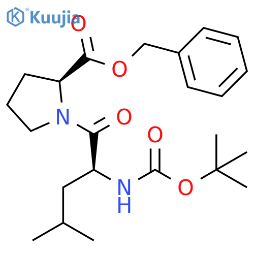 L-Proline, N-[(1,1-dimethylethoxy)carbonyl]-L-leucyl-, phenylmethyl ester structure