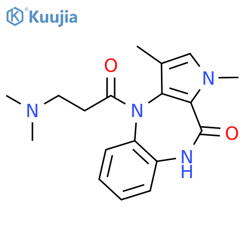 4-(N,N-dimethyl-beta-alanyl)-1,3-dimethyl-4,9-dihydropyrrolo[3,2-b][1,5]benzodiazepin-10(1H)-one structure