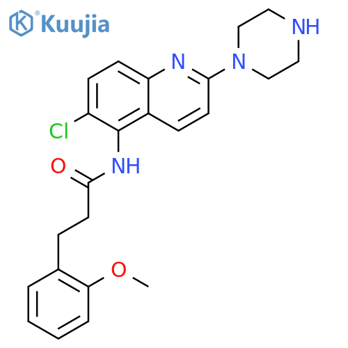 Benzenepropanamide,N-[6-chloro-2-(1-piperazinyl)-5-quinolinyl]-2-methoxy- structure