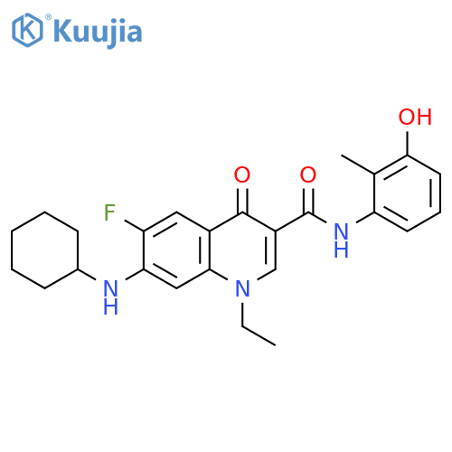 3-Quinolinecarboxamide,7-(cyclohexylamino)-1-ethyl-6-fluoro-1,4-dihydro-N-(3-hydroxy-2-methylphenyl)-4-oxo- structure