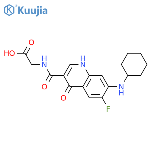 Glycine,N-[[7-(cyclohexylamino)-6-fluoro-1,4-dihydro-4-oxo-3-quinolinyl]carbonyl]- structure