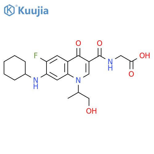 Glycine,N-[[7-(cyclohexylamino)-6-fluoro-1,4-dihydro-1-(2-hydroxy-1-methylethyl)-4-oxo-3-quinolinyl]carbonyl]- structure