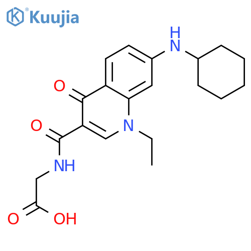 Glycine,N-[[7-(cyclohexylamino)-1-ethyl-1,4-dihydro-4-oxo-3-quinolinyl]carbonyl]- structure