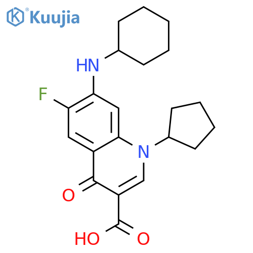 3-Quinolinecarboxylic acid,7-(cyclohexylamino)-1-cyclopentyl-6-fluoro-1,4-dihydro-4-oxo- structure