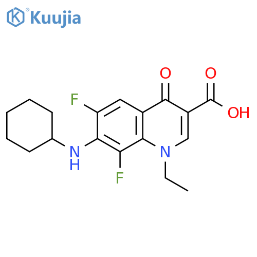 3-Quinolinecarboxylic acid,7-(cyclohexylamino)-1-ethyl-6,8-difluoro-1,4-dihydro-4-oxo- structure