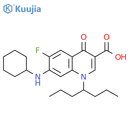 3-Quinolinecarboxylic acid,7-(cyclohexylamino)-6-fluoro-1,4-dihydro-4-oxo-1-(1-propylbutyl)- structure