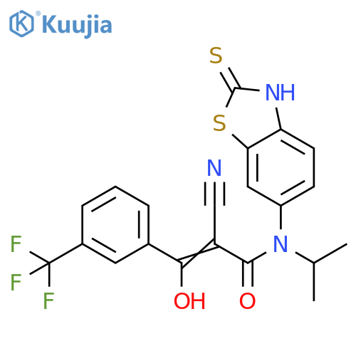 2-Propenamide,2-cyano-N-(2,3-dihydro-2-thioxo-6-benzothiazolyl)-3-hydroxy-N-(1-methylethyl)-3-[3-(trifluoromethyl)phenyl]- structure