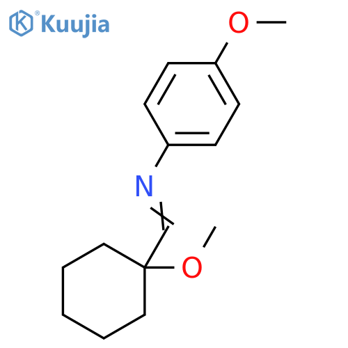 Benzenamine, 4-methoxy-N-[(1-methoxycyclohexyl)methylene]- structure