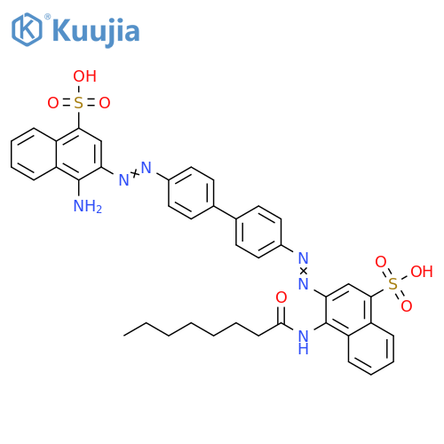 1-Naphthalenesulfonic acid,4-amino-3-[[4'-[[1-[(1-oxooctyl)amino]-4-sulfo-2-naphthalenyl]azo][1,1'-biphenyl]-4-yl]azo]- structure