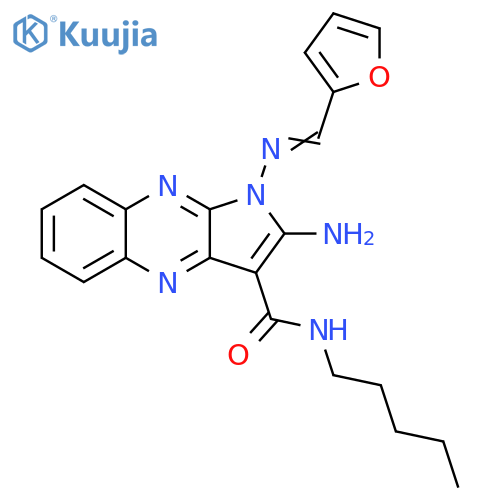 2-amino-1-(E)-(furan-2-yl)methylideneamino-N-pentyl-1H-pyrrolo2,3-bquinoxaline-3-carboxamide structure