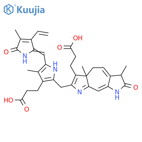 1H-Cyclohepta[2,1-b:4,5-b']dipyrrole-6-propanoic acid, 7-[[3-(2-carboxyethyl)-5-[(3-ethenyl-1,5-dihydro-4-methyl-5-oxo-2H-pyrrol-2-ylidene)methyl]-4-methyl-1H-pyrrol-2-yl]methyl]-2,3,5,5a-tetrahydro-3,5a-dimethyl-2-oxo- (9CI) structure