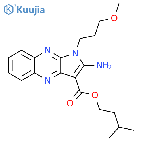 3-methylbutyl 2-amino-1-(3-methoxypropyl)-1H-pyrrolo[2,3-b]quinoxaline-3-carboxylate structure