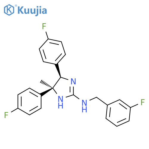 1H-Imidazol-2-amine,4,5-bis(4-fluorophenyl)-N-[(3-fluorophenyl)methyl]-4,5-dihydro-4-methyl-,(4R,5S)-rel- structure