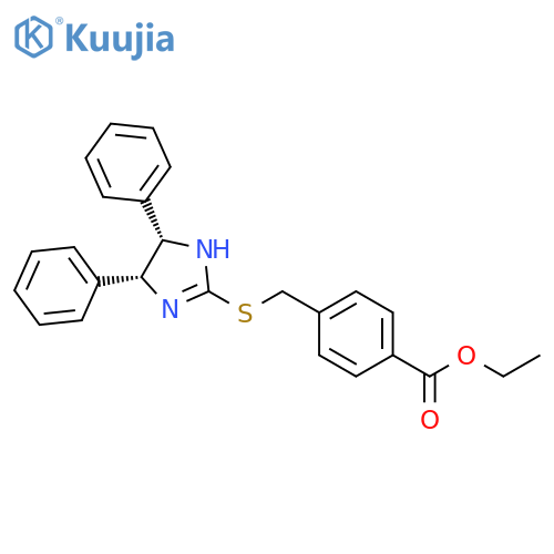 Benzoic acid,4-[[[(4R,5S)-4,5-dihydro-4,5-diphenyl-1H-imidazol-2-yl]thio]methyl]-,ethyl ester, rel- structure