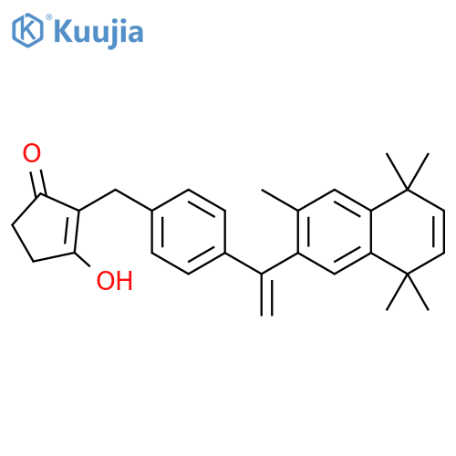 2-Cyclopenten-1-one,2-[[4-[1-(5,8-dihydro-3,5,5,8,8-pentamethyl-2-naphthalenyl)ethenyl]phenyl]methyl]-3-hydroxy- structure