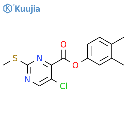3,4-dimethylphenyl 5-chloro-2-(methylsulfanyl)pyrimidine-4-carboxylate structure