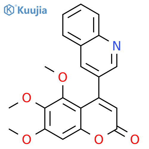 2H-1-Benzopyran-2-one, 5,6,7-trimethoxy-4-(3-quinolinyl)- structure