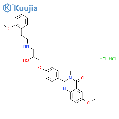 2-[4-(2-hydroxy-3-{[2-(2-methoxyphenyl)ethyl]amino}propoxy)phenyl]-6-methoxy-3-methylquinazolin-4(3H)-one dihydrochloride structure