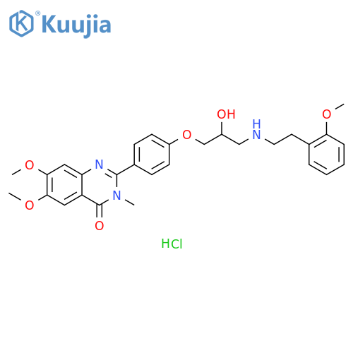 4(3H)-Quinazolinone, 2-[4-[2-hydroxy-3-[[2-(2-methoxyphenyl)ethyl]amino]propoxy]phenyl]-6,7-dimethoxy-3-methyl-, hydrochloride (1:3) structure