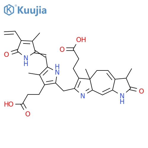 1H-Cyclohepta[2,1-b:4,5-b']dipyrrole-6-propanoic acid, 7-[[3-(2-carboxyethyl)-5-[(4-ethenyl-1,5-dihydro-3-methyl-5-oxo-2H-pyrrol-2-ylidene)methyl]-4-methyl-1H-pyrrol-2-yl]methyl]-2,3,5,5a-tetrahydro-3,5a-dimethyl-2-oxo- (9CI) structure