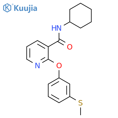 3-Pyridinecarboxamide, N-cyclohexyl-2-[3-(methylthio)phenoxy]- structure