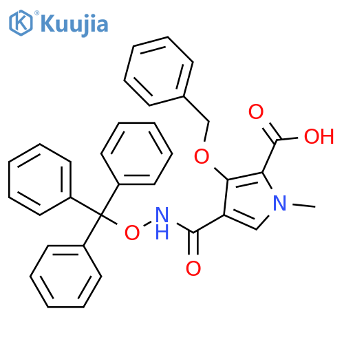 1H-Pyrrole-2-carboxylic acid,1-methyl-3-(phenylmethoxy)-4-[[(triphenylmethoxy)amino]carbonyl]- structure