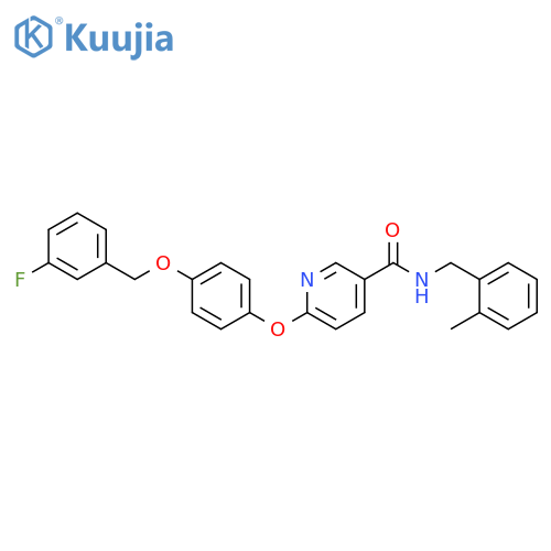 3-Pyridinecarboxamide,6-[4-[(3-fluorophenyl)methoxy]phenoxy]-N-[(2-methylphenyl)methyl]- structure