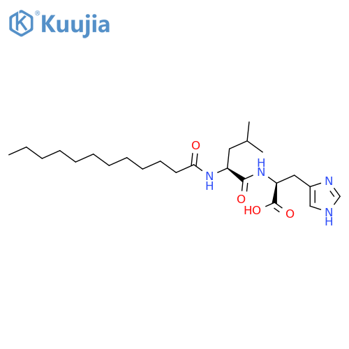 L-HISTIDINE, N-[N-(1-OXODODECYL)-L-LEUCYL]- structure