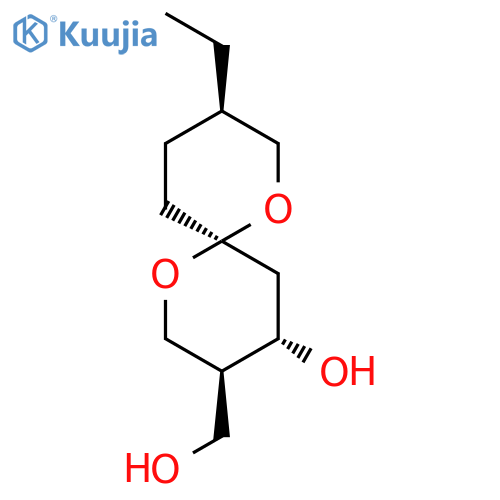 1,7-Dioxaspiro[5.5]undecane-3-methanol,9-ethyl-4-hydroxy-, (3S,4S,6R,9R)- structure