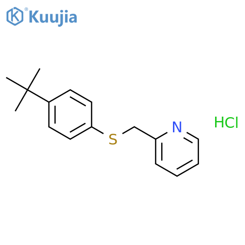 Pyridine, 2-[[[4-(1,1-dimethylethyl)phenyl]thio]methyl]-, hydrochloride structure
