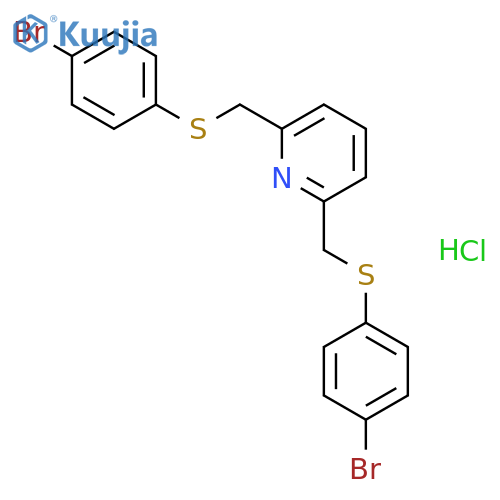 Pyridine, 2,6-bis[[(4-bromophenyl)thio]methyl]-, hydrochloride structure