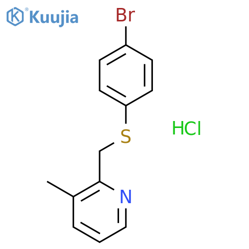 PYRIDINE, 2-[[(4-BROMOPHENYL)THIO]METHYL]-3-METHYL-, HYDROCHLORIDE structure