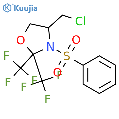 OXAZOLIDINE, 4-(CHLOROMETHYL)-3-(PHENYLSULFONYL)-2,2-BIS(TRIFLUOROMETHYL)- structure