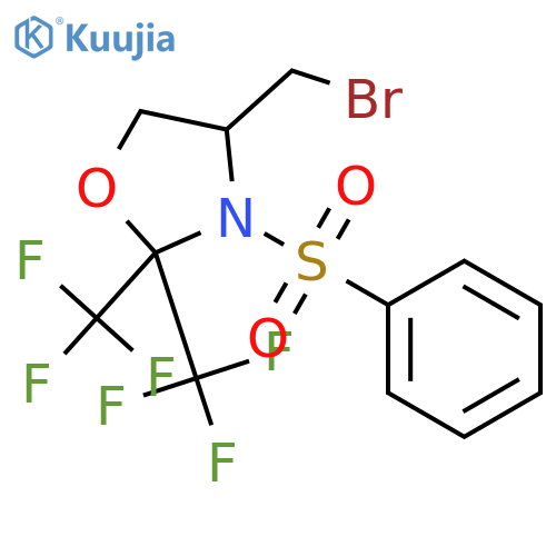 Oxazolidine, 4-(bromomethyl)-3-(phenylsulfonyl)-2,2-bis(trifluoromethyl)- structure