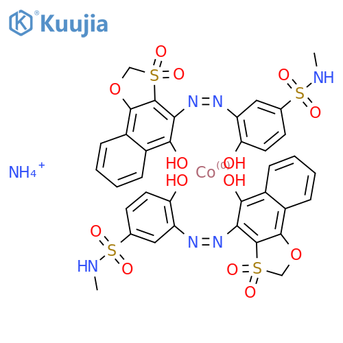 ammonium bis[4-hydroxy-3-[(5-hydroxynaphth[2,1-d]-1,3-oxathiol-4-yl)azo]-N-methylbenzenesulphonamide S,S-dioxidato(2-)]cobaltate(1-) structure