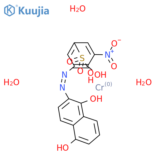 triaqua[3-[(1,5-dihydroxy-2-naphthyl)azo]-4-hydroxy-5-nitrobenzene-1-sulphonato(3-)]chromium structure