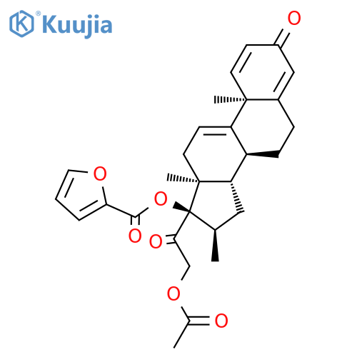 Pregna-1,4,9(11)-triene-3,20-dione, 21-(acetyloxy)-17-[(2-furanylcarbonyl)oxy]-16-methyl-, (16α)- structure