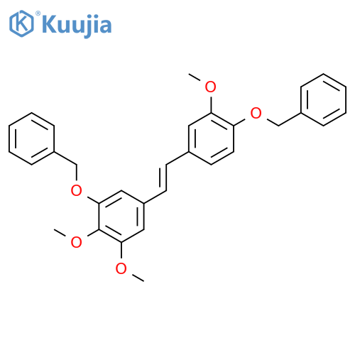 Benzene,1,2-dimethoxy-5-[(1E)-2-[3-methoxy-4-(phenylmethoxy)phenyl]ethenyl]-3-(phenylmethoxy)- structure