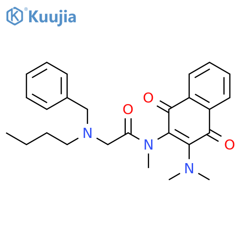 Acetamide,2-[butyl(phenylmethyl)amino]-N-[3-(dimethylamino)-1,4-dihydro-1,4-dioxo-2-naphthalenyl]-N-methyl- structure