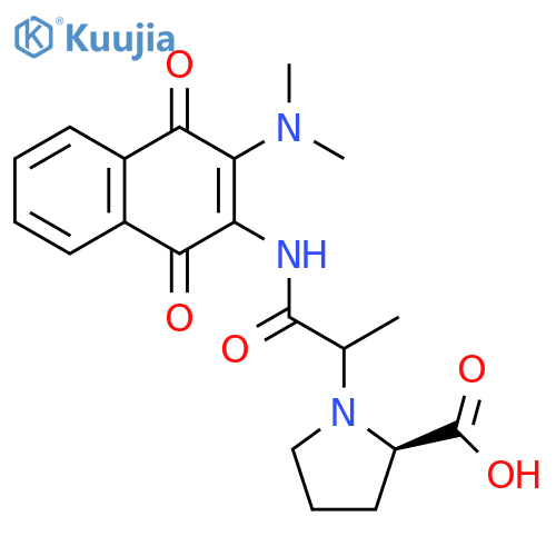 D-Proline,1-[2-[[3-(dimethylamino)-1,4-dihydro-1,4-dioxo-2-naphthalenyl]amino]-1-methyl-2-oxoethyl]- structure